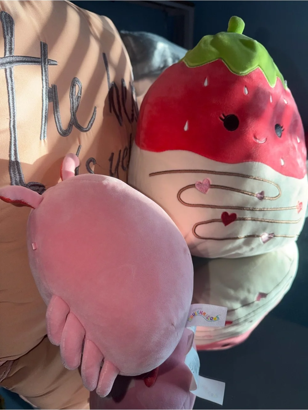 Squishmallows Scarlet Strawberry & Simone Shrimp Pink Valentine Plush Set plush